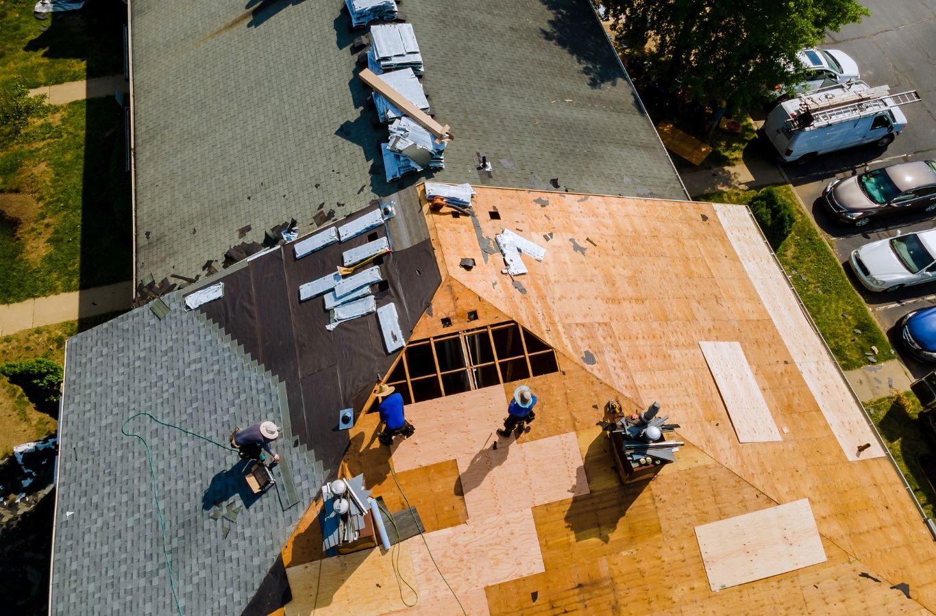 Expert roofers from Relax Roofing installing new roofing materials in St. Tammany Parish, improving energy efficiency and property value.