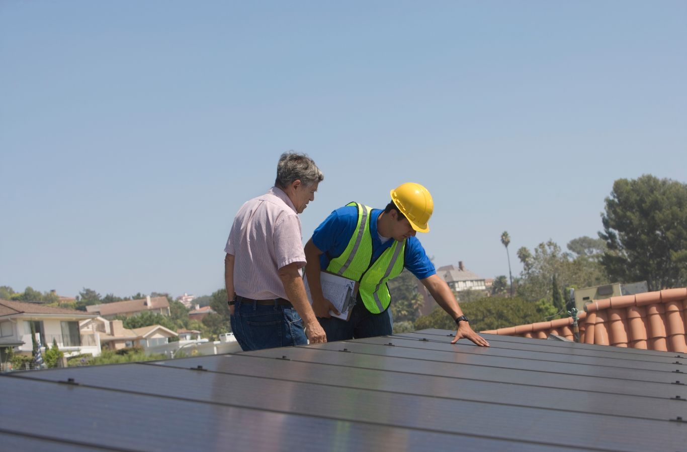 Relax Roofing team conducting a thorough roof inspection in St. Tammany Parish, assessing for damage and wear.