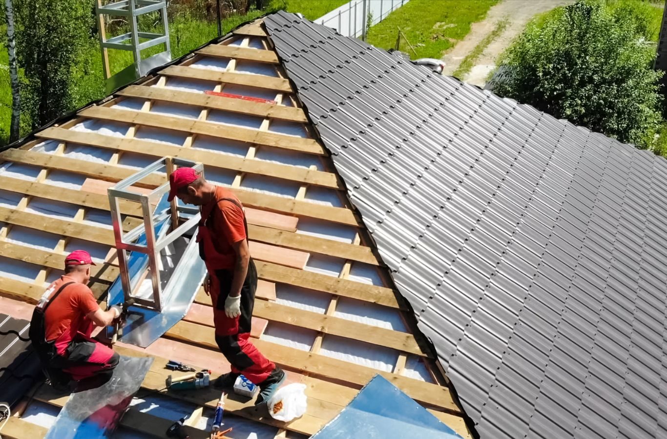 Relax Roofing professionals completing a roof installation on a home in St. Tammany Parish. Roof installation near me.